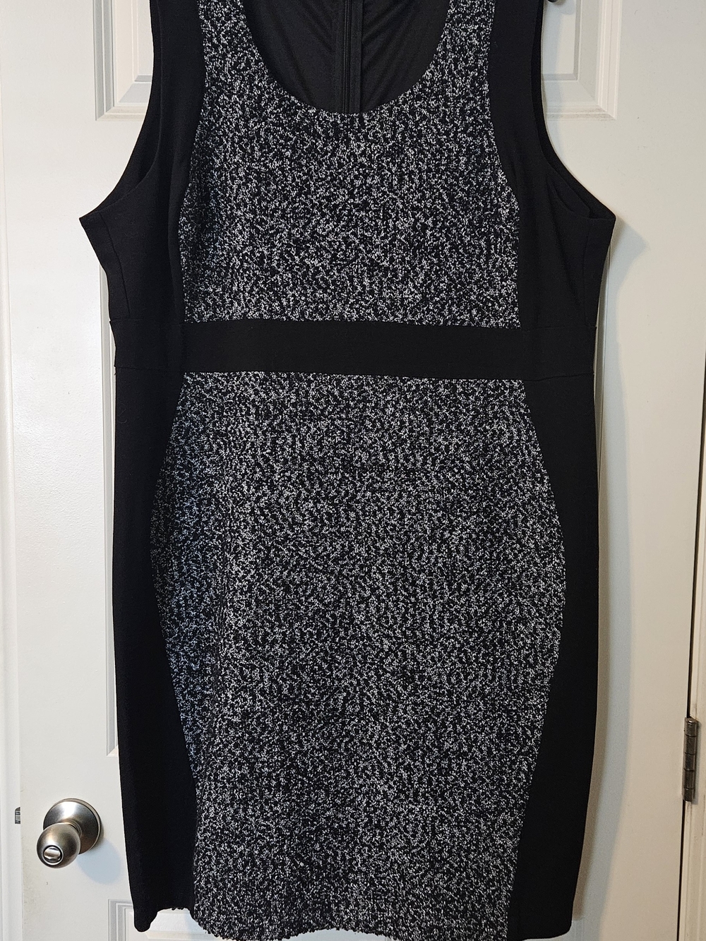 torrid Black & White Tweed-Inset Sheath Dress